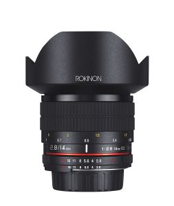 Rokinon 14mm f/2.8 IF ED UMC Ultra Wide Angle Fixed Lens Built-in AE Chip for Nikon 